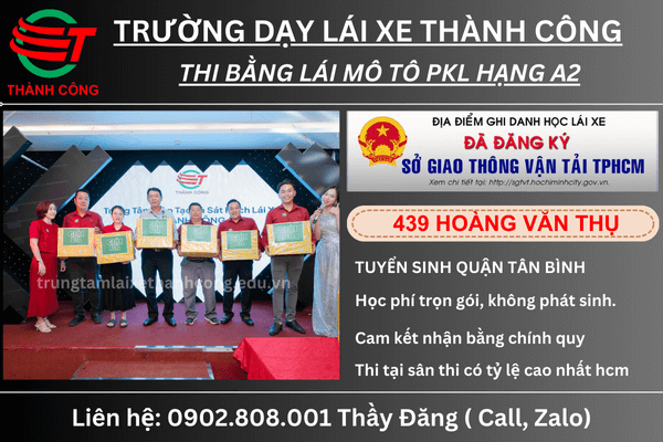học bằng lái mô tô a2 tân bình