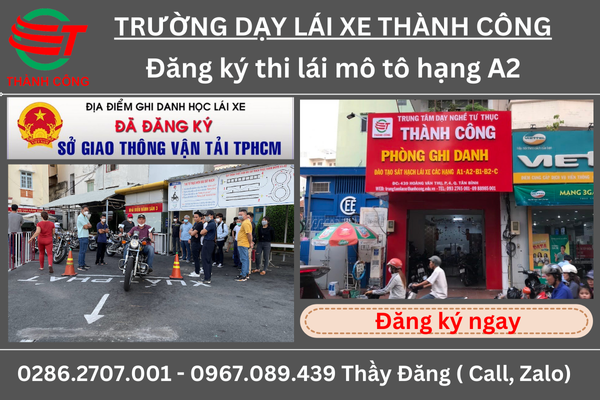 thi bằng lái mô tô a2 ở tphcm