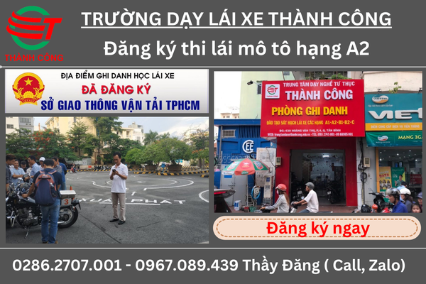 thi bằng lái mô tô a2 tại tphcm