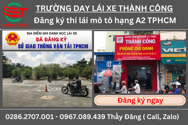 Thi bằng lái xe Mô tô A2 tại TPHCM