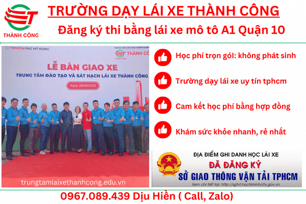 trung tâm thi bằng lái a1 quận 10