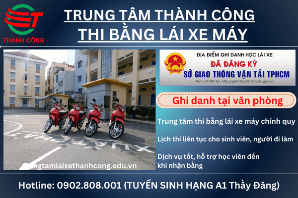 đăng ký thi bằng lái xe máy