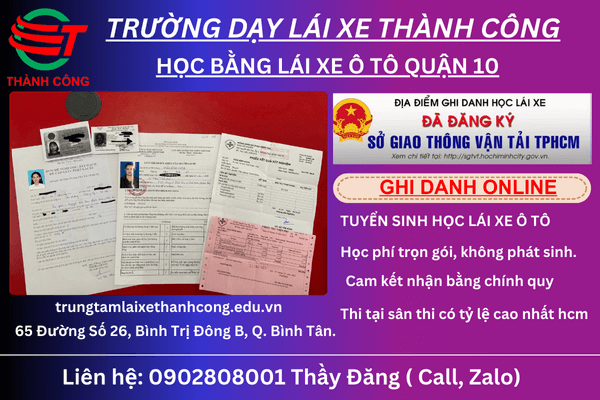 hồ sơ học bằng lái xe ô tô