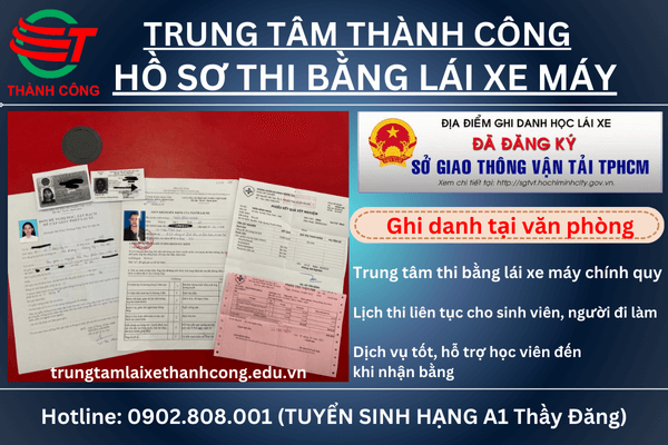 hồ sơ thi bằng lái xe máy