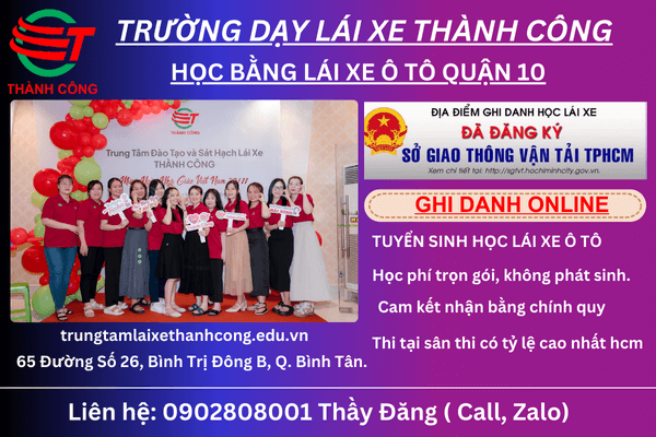 học bằng lái xe ô tô quận 10