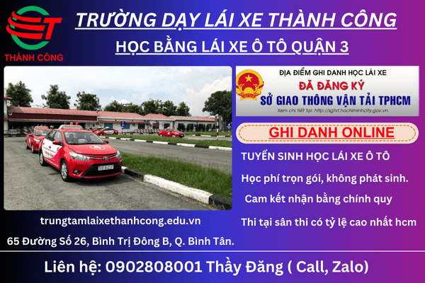 học bằng lái xe ô tô quận 3