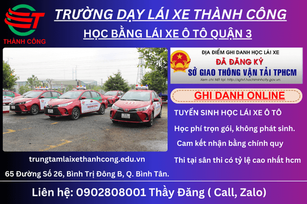 học lái xe ô tô tại quận 3