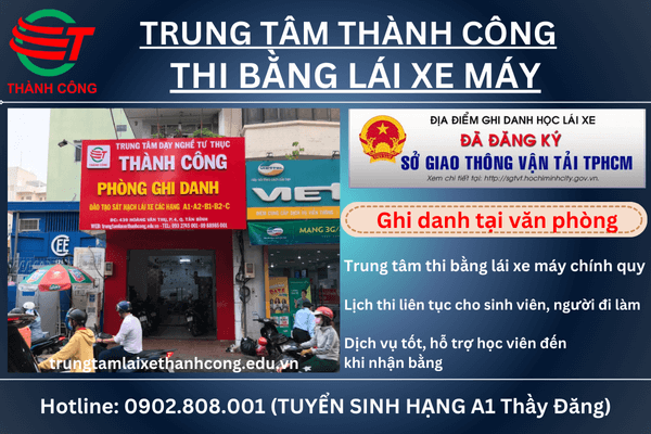 ghi danh thi bằng lái xe máy A1
