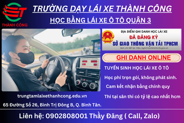 học bằng lái xe ô tô quận 3
