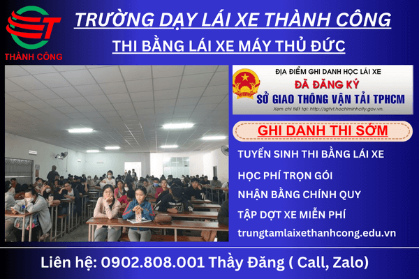 thi bằng lái xe a1 thủ đức