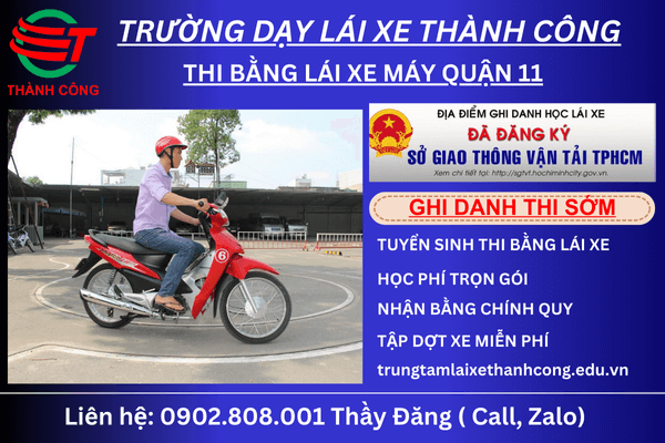 thi bằng lái xe máy a1 quận 11