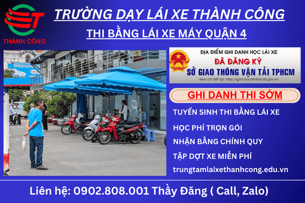 thi bằng lái xe máy a1 quận 4
