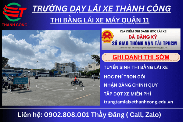 Thi bằng lái xe máy A1 quận 11