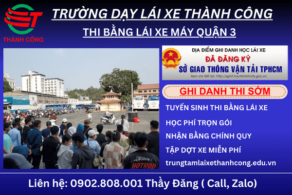 thi bằng lái xe quận 3